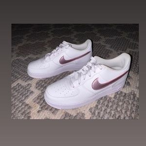 Air Force ones custom pink Nike check